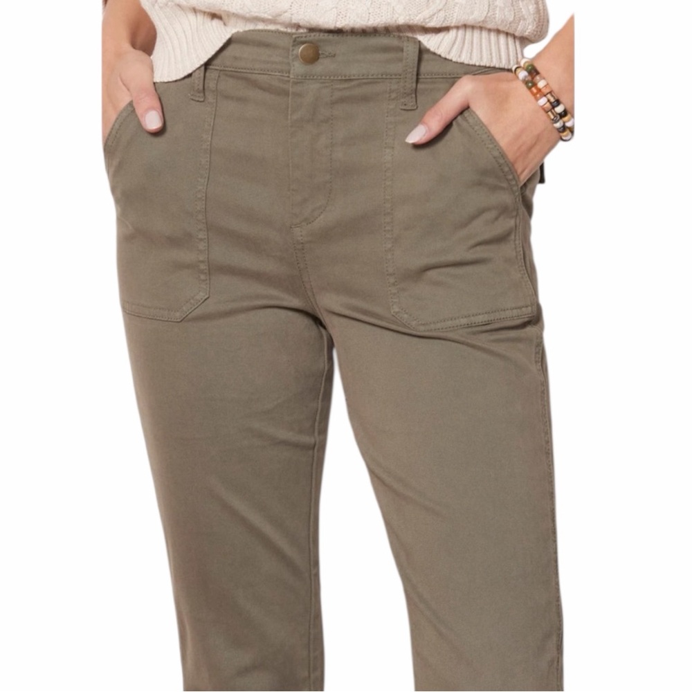 Evereve Payton utility ankle slit pant in Olive green size 26 - Picture 2 of 11